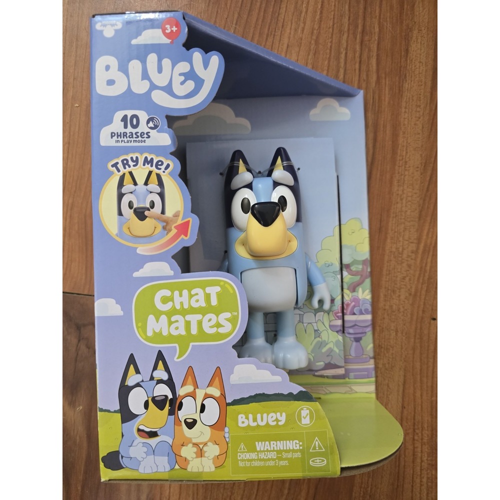 Bluey Chat Mates Talking Figure 10 Phrases Articulated Toy New Sealed S29
